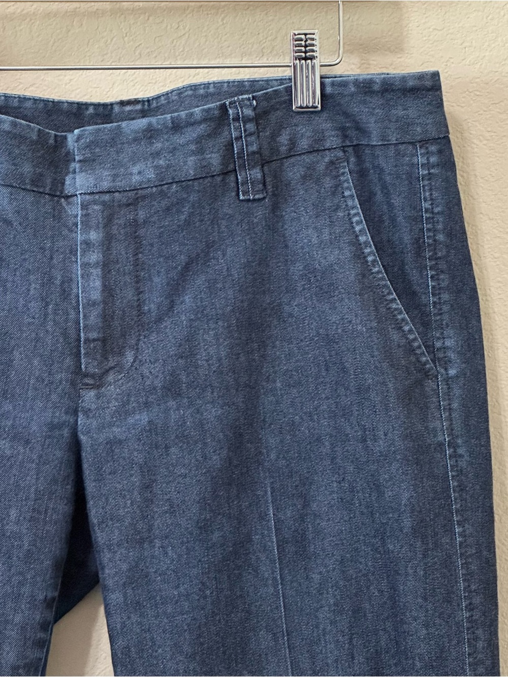 GAP | The Trouser Women's Dark Blue Denim Slacks - Classic Straight Leg Size 8 - Picture 5 of 13